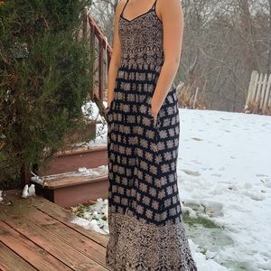 Flowy boho adjustable maxi dress